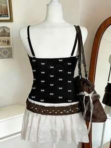 Lalippa 女士蝴蝶结印花修身休闲吊带背心 - 彩色 - 查看 2