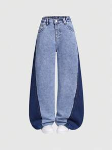 Quần jeans ống rộng dáng suông phong cách Y2K dành cho bé gái tuổi teen, rách gấu, đa năng cho trang phục thường ngày, đi chơi, dự tiệc, du lịch - Quần jeans nhiều túi thời trang cho kỳ nghỉ. - Nhiều màu - Xem 5