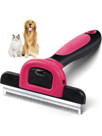 Cepillo para aseo de mascotas, herramienta para desenredar pelo para perros y gatos, reduce efectivamente el desprendimiento de pelo hasta un 95% para pelo corto, mediano y largo de mascotas, color naranja