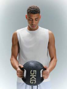 Driftmere 男士纯色休闲无袖背心，适合外出 - 白色 - 查看 6