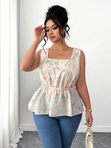 SHEIN Elenzya Áo kiểu dáng thanh lịch, lãng mạn kiểu Pháp, thêu hoa, cỡ lớn. - Nhiều màu - Xem 8