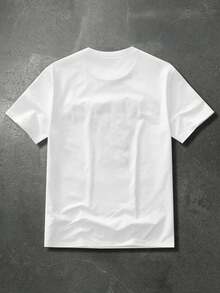 HIMLAND Áo thun nam thêu họa tiết, phong cách đường phố, thường ngày, thích hợp cho việc đi làm. - trắng - Xem 7