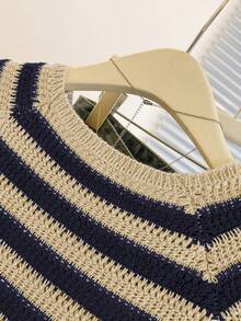 Franclia Hàng mới về: Áo khoác cardigan nữ thiết kế độc đáo, kẻ sọc, cổ tròn, dáng ôm, đa năng. Áo vest nữ, áo len, áo dệt kim, áo len không tay, áo vest chui đầu. - Nhiều màu - Xem 6
