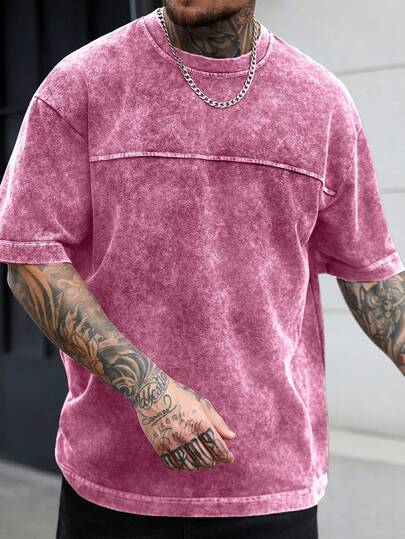 Manfinity CasualCool 男士休闲水洗复古T恤，夏季