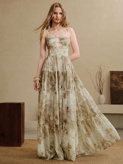 Arave Women's Tie-Dye Woven Striped Printed Spaghetti Strap Backless Pleated Vintage Elegant Flowy Dress For Women, Summer Dresses For Women,Graduation Dress,Wedding Guest Dress Women,Vacation Outfits Woman,Wedding Guest Dress Women,Sun Dresses For Women,Beach Dress,Casual Dresses For Woman Vacation Outfits Women Spring Clothing Beach