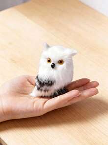 POKOJA LAND 猫头鹰毛绒玩具，逼真猫头鹰毛绒玩具，柔软白色皮毛，细节栩栩如生，可爱猫头鹰毛绒包挂件，生日礼物惊喜礼品及房间装饰 - 彩色 - 查看 8