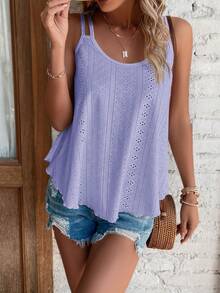 Women's Spring/Summer New Arrival Jacquard Knit Casual Versatile Camisole - Mauve Purple - View 5