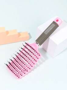 猪鬃毛发梳，梳子，头皮按摩梳，男女通用造型梳，适合美发沙龙和家庭使用 - 彩色 - 查看 13