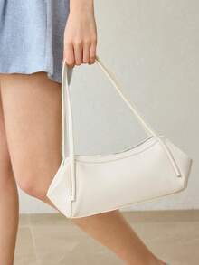 MOTF WOMEN'S SHOULDER BAG, EXQUISITE BEIGE BAG, SIMPLE DAILY VERSATILITY - Off-white - View 8