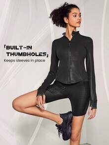 GLOWMODE Da Hiệu ứng Jacket thể thao Với Ngón tay cái - màu đen - Xem 4