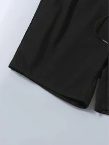 Manfinity Homme 3件套男士休闲短裤，简约ins风针织短裤，松紧腰带配抽绳，复古休闲运动短裤，节日/男友礼物，ins风高分推荐 - 彩色 - 查看 6