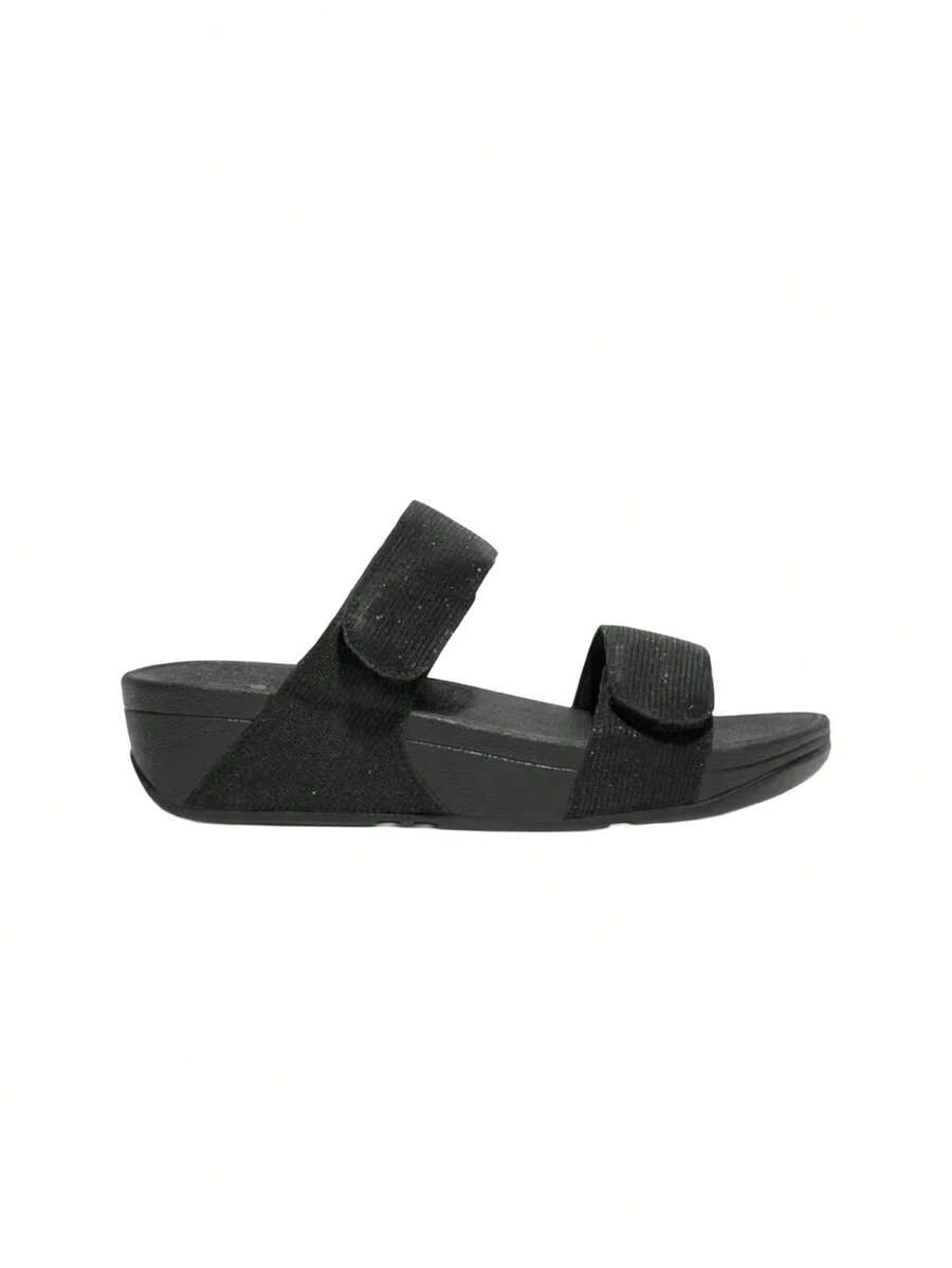 Fitflop LUL ADJUSTABLE SHIMMERLUX SLIDES - Black - View 1