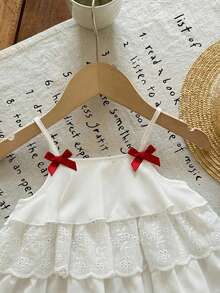 女宝宝夏季可爱度假荷叶边吊带背心和格子短裤套装 - 彩色 - 查看 5