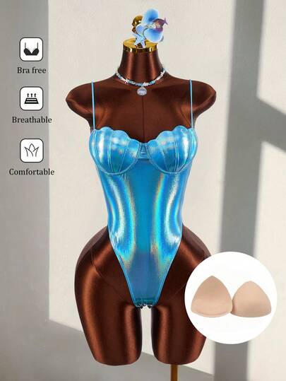 Amplova 2026 New Mermaid Seashell Bikini Top, Sexy Goddess One-Piece Swimsuit For Beach Vacation