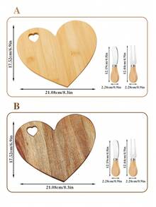 Cirelle 1件竹制实木心形奶酪盘、蔬菜板、水果面包托盘、酒店餐厅茶具托盘、相思蛋糕托盘 - 查看 4