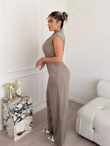 Maria Perezxox 1 bộ đồ liền quần màu trơn thường ngày/đi làm, mùa hè - màu xanh lá - Xem 4