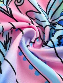 SHEIN 少女时尚优雅印花弹力连体裤 - 彩色 - 查看 7