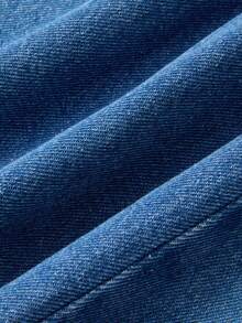 Qadelle Bộ áo liền quần denim thêu dành cho nữ mùa hè - Rửa trung bình - Xem 8