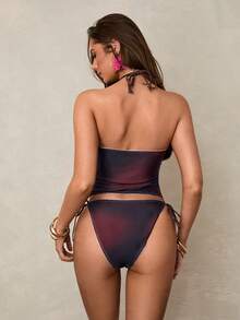 Swim Glamine 甜樱桃格子比基尼套装 - 紫羅蘭色 - 查看 2