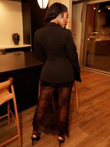 Chea Andrea 秋冬新款美人鱼风优雅女士通勤休闲套装 - 黑色 - 查看 2