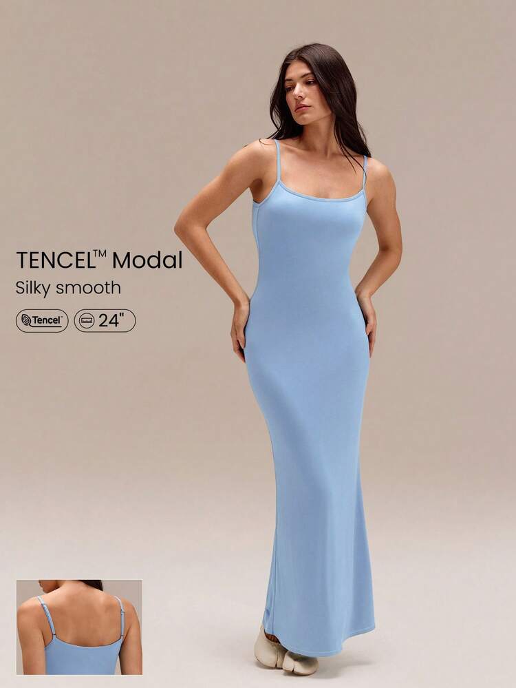 Modal Fishtail Maxi Slip Dress Adjustable Straps Daily Casual  Dress Party Dress Long Dress Prom Dress