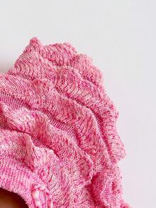 Soleia 女士沙滩度假休闲吊带毛衣文胸短裤两件套 - 粉色 - 查看 6