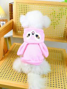 PETSIN 1pc Cat And Dog Wear Universal Clothes, Pet Cute Rabbit Ear Hoodie Cartoon Embroidery Comfortable Hoodie Top Available In Multiple Colors - Multicolor - View 4