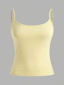 SHEIN EZwear 3pcs/Set Women's Spaghetti Strap Cropped Tight Camisole, Suitable For Summer, Pink, Yellow, White Undershirts For Women Camisole Tops For Women 3 Pack Tops Pastel Tops Cami Tops,Summer Top - Multicolor - View 11