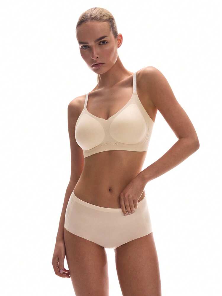 Reggiseno senza fili Dream Curve, traspirante e senza cuciture, con scollo a V, color nudo leggero, adatto anche per adolescenti, giovani e bambine