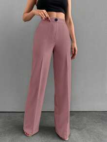 SHEIN Cottnline Beige Basic Pants, Fashionable Suitable For Summer - Pink - View 3