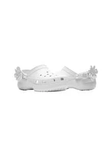 Crocs Classic Bouquet Platform Women's Clogs White 2112921NK - White - View 4