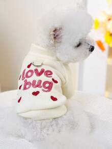 1 bộ quần áo cho thú cưng, quần áo đa năng cho mèo/chó, áo chui đầu hai chân có thêu chữ và khóa cài chữ D, áo khoác hai chân. - trắng - Xem 2