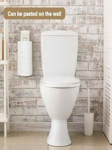 2 PIEZAS/SET Estante para rollos de papel sin perforación, estante de almacenamiento para baño, estante de almacenamiento de pared para cocina, estante colgante para papel higiénico - Dorado - Ver 11