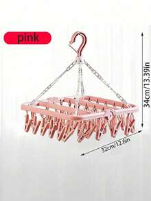 SHEIN 1PC Rotating 32-Clip Plastic Drying Rack - Space Saving Foldable Hanger For Socks, Underwear & Small Laundry, Ideal For Bedroom, Bathroom, Wardrobe, Dorm Storage & Laundry Room Organization - Multicolor - View 10
