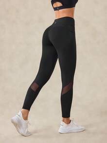 OutZeal Women Sweat Wicking Tummy Control Soft Mesh Legging Running Daily Casual - Black - View 9