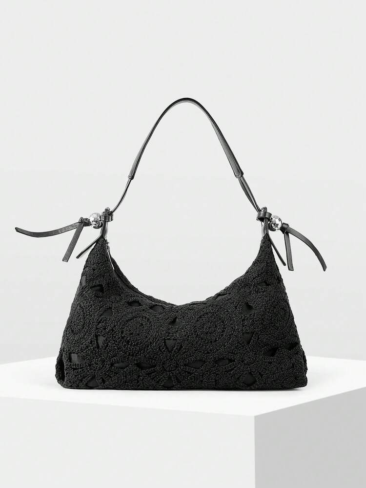 LADIES, WOMEN SHOULDER BAG, FLORAL BAG, BOHO, SUMMER BEACH BAG, TRAVEL ESSENTIAL, CRUISE ESSENTIAL, VACATION OUTFITS WOMEN, CROCHET SET, (RANDOM PATTERN)