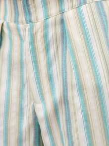 Nöista 条纹阔腿裤，正面有两个褶裥，配有隐形纽扣和拉链。适合休闲日常、旅行、晴天、度假、夜间外出、音乐节、夏日派对、约会之夜或度假夜晚，也是日常穿搭、度假、春季、音乐节、海滩日的理想之选。 - 綠色 - 查看 6