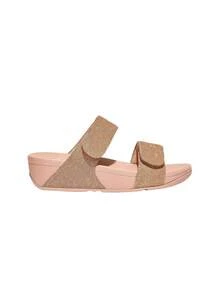 Fitflop LUL ADJUSTABLE SHIMMERLUX SLIDES - Rose Gold - View 1