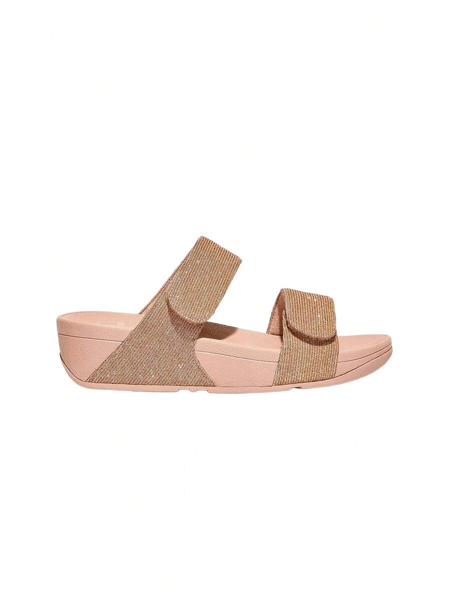 Fitflop LUL ADJUSTABLE SHIMMERLUX SLIDES - Rose Gold - View 1
