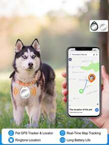 PETSIN Localizador GPS para mascotas - Dispositivo anti-pérdida - Rastreador de perros - Genio de seguimiento de collares - Apto para dispositivos iOS - Multicolor - Ver 2