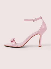 CUCCOO DOLLMOD Women's Bow Decor Buckle Design Fashionable Elegant High Heel Sandals Spring Shoes - Pink - View 7