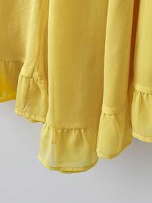 GlowEve Women's Yellow Vacation Double-Layer Tulle Skirt - Yellow - View 4