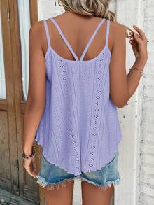 Women's Spring/Summer New Arrival Jacquard Knit Casual Versatile Camisole - Mauve Purple - View 2