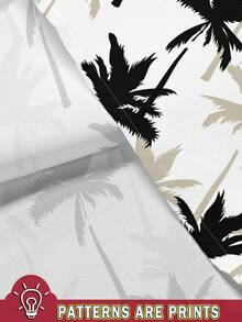 Manfinity RSRT 男士棕榈树印花单排扣短袖休闲衬衫 男士棕榈树衬衫 男士度假衬衫 夏威夷印花衬衫 度假套装 白色上衣 假日套装 夏季上衣 男装 女士衬衫 春季上衣 春季服装 - 彩色 - 查看 5