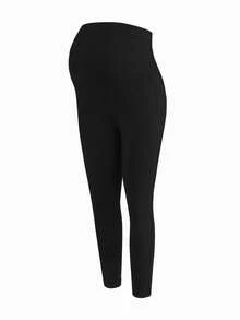Modmama Leggings casuales de maternidad de unicolor con cintura ajustable - Multicolor - Ver 7