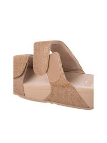 Fitflop LUL ADJUSTABLE SHIMMERLUX SLIDES - Rose Gold - View 4
