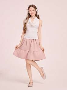 CUCCOO DOLLMOD Giày nữ màu mơ, chất liệu nhung, kiểu Mary Jane, mũi tròn, đế bằng, thích hợp đi làm, hẹn hò, dự tiệc, mua sắm, đi học, dễ thương, ngọt ngào. - Màu Hồng baby - Xem 8