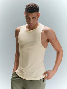 Driftmere Men's Fashionable Summer Casual Round Neck Versatile T-Shirt - Apricot - View 6
