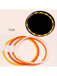 PETSIN 1pc Rechargeable Luminous Pet Collar, 4 Lighting Modes: Steady, Fast Flashing, Slow Flashing, Flowing, Suitable For Pets' Night Activity, Can Be Cut To Fit - Multicolor - View 22