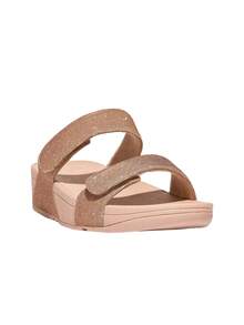 Fitflop LUL ADJUSTABLE SHIMMERLUX SLIDES - Rose Gold - View 2